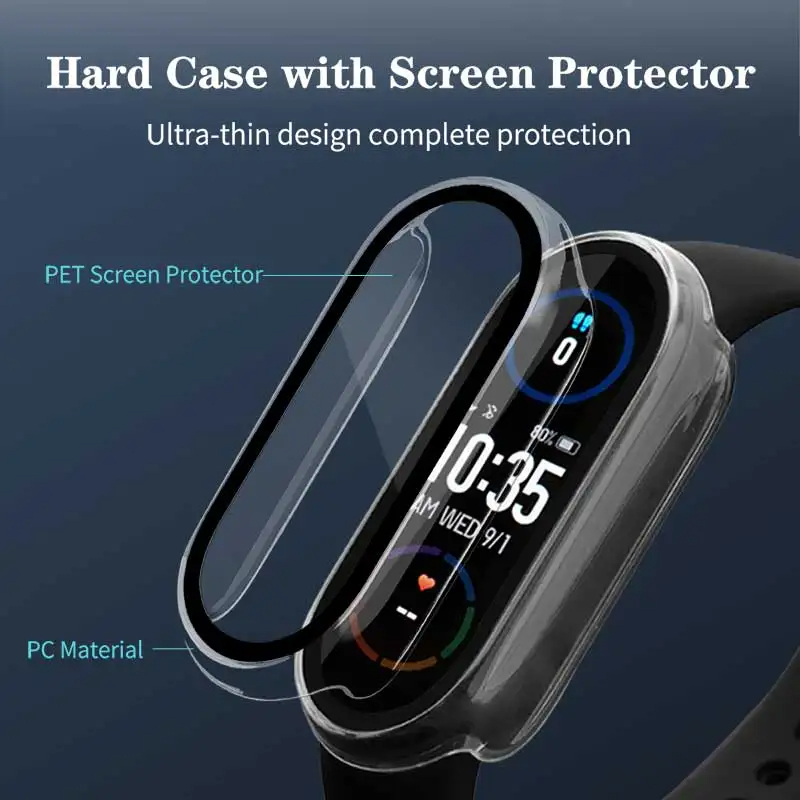 Tempered Glass+PC Case For Xia - огляд і ціна Smartwatch Band Accessories