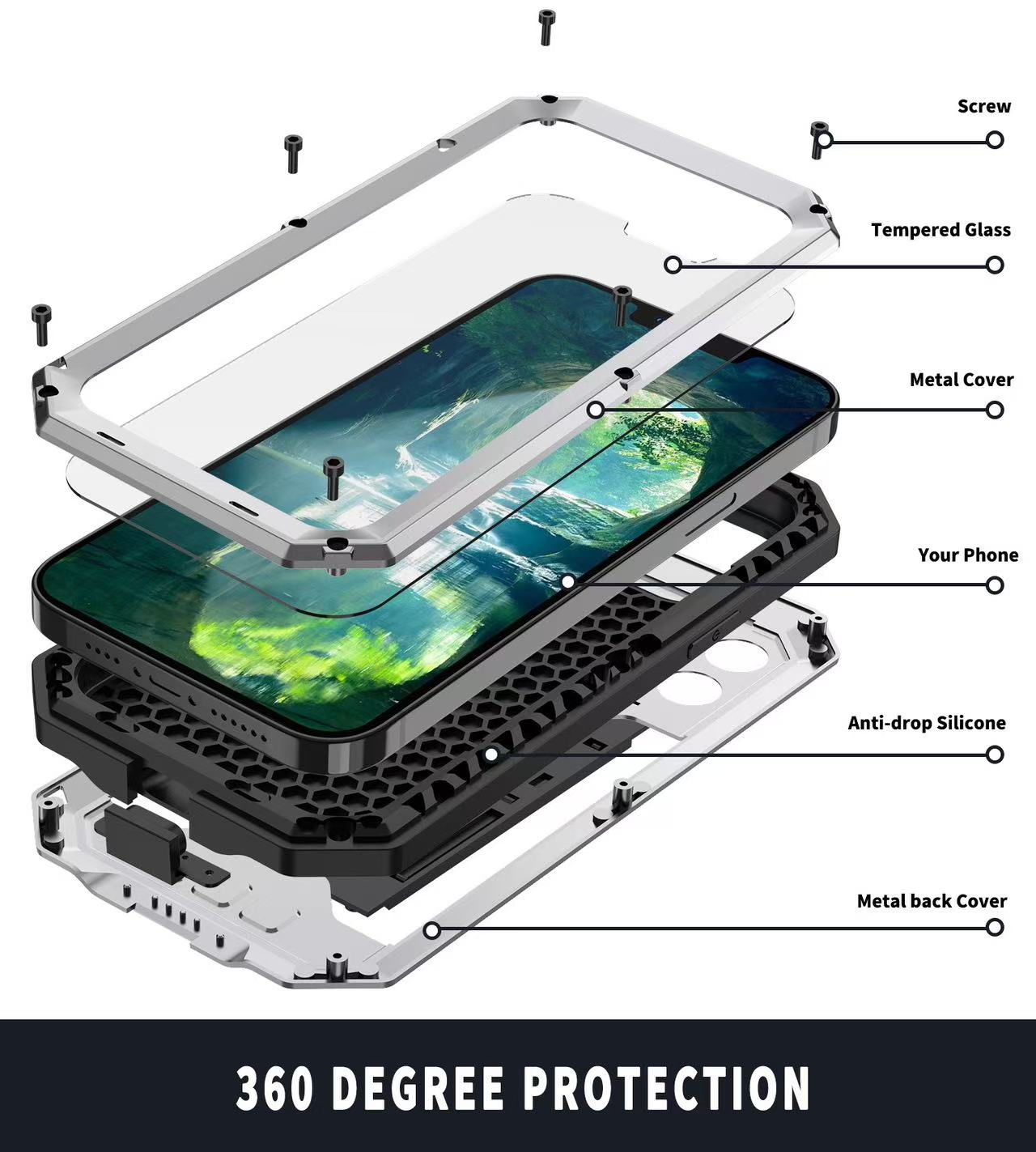 Military Heavy Duty Metal Case - огляд і ціна Screen Protector Film