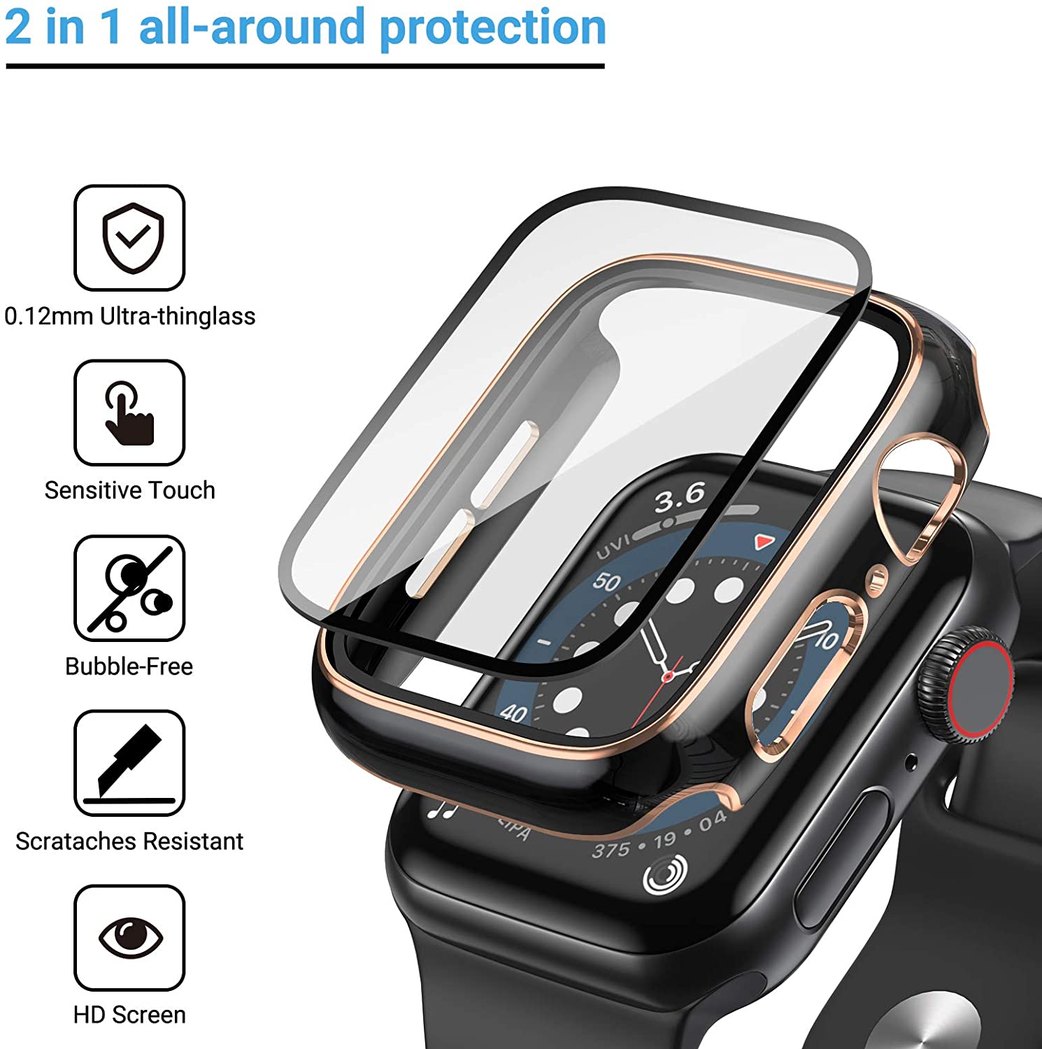 Glass+Cover For Apple Watch 9  - огляд і ціна Smartwatch Band Accessories