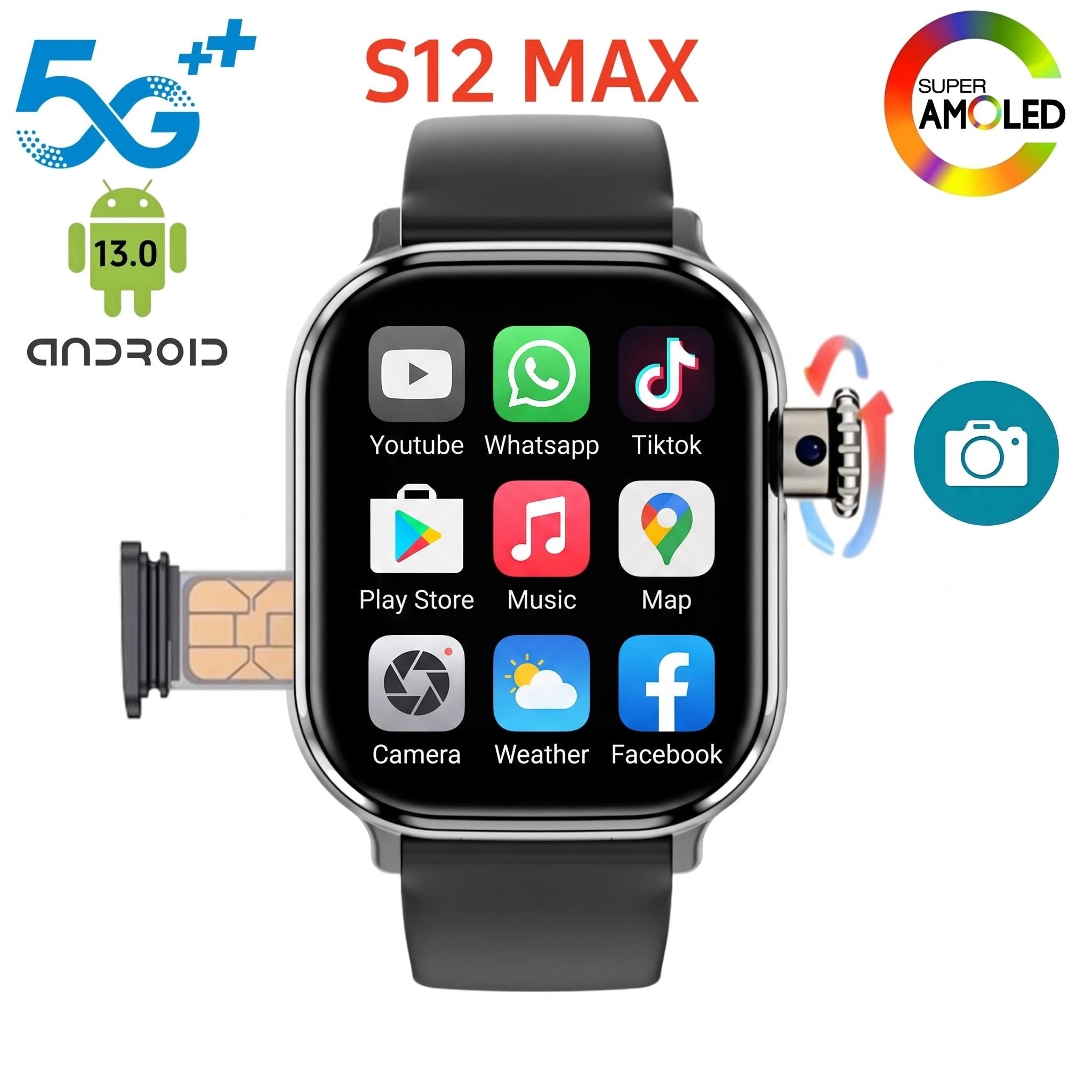S12 Smartwatch Amoled 5G LTE A - огляд і ціна Smartwatch Store